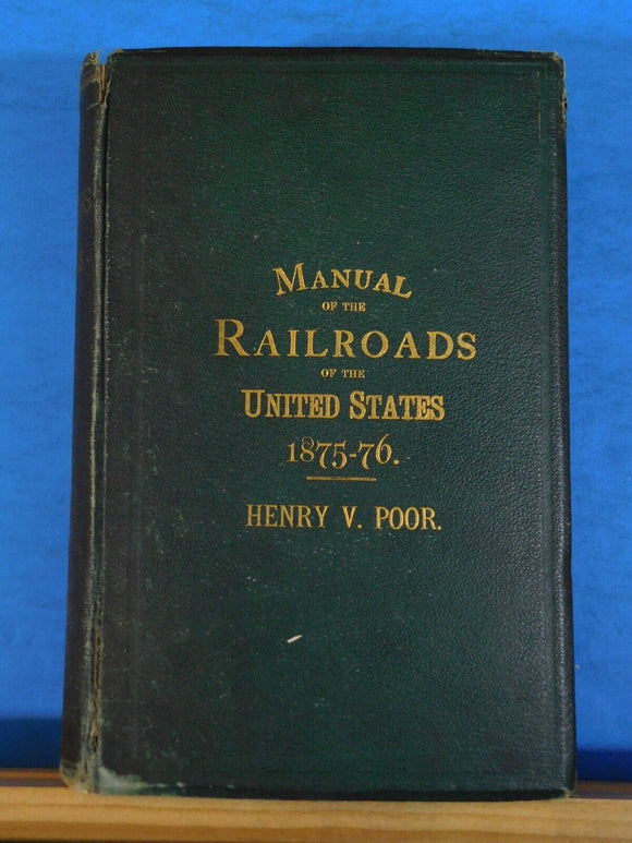 Poor's Manual of Railroads 1875-76 Maps History rolling stock more