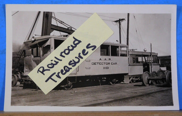 Photo Postcard AAR inspection car X101 Date and location unknown. Approx. 3