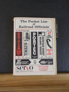 Pocket List of Railroad Officials #347 1981 3rd  Quarter