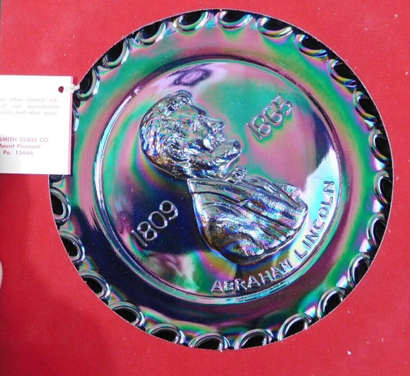 Plate Abraham Lincoln Plate Amethyst Glass  1971  048