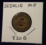 Token MO Sedalia 820B Sedalia Bus Co Sedalia MO