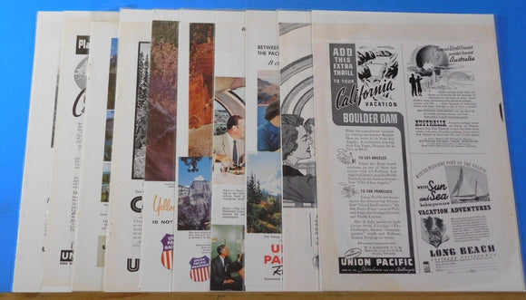 Ads Union Pacific Railroad Lot #43 Advertisements from various magazines (10)