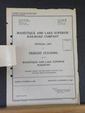 Manistique and Lake Superior RR Co Official list of freight station 1937