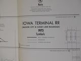 Map Des Moines Railway Co.Mason City Iowa Terminal IC&M CD&M 2 sided