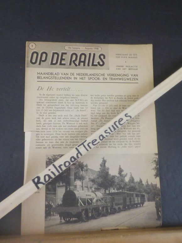 Op De Rails 1948 Augustus Maandblad van de Nederlandsche Vereeniging van Belangs