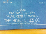 Blueprint O Gauge P.M. NKP C&O 2-8-4 Valve-Gear Stampings The Hines Lines Co.