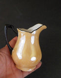 Vintage Czecho-Slovakia W 3 pieces 2 pitchers / 1 creamers Tan with dark trim