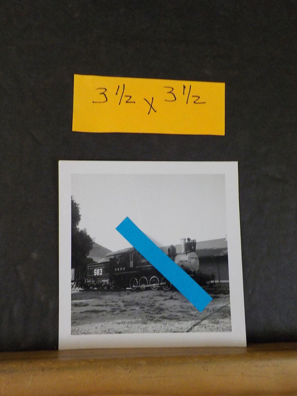 Photo D&RG Locomotive #583 Denver & Rio Grande Black & white  3.5 X 3.5