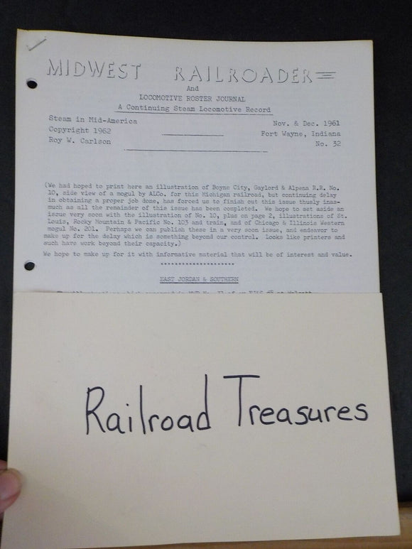 Midwest Railroader #32 1961 November-December & locomotive roster journal
