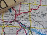 Map Burlington Northern Iowa State Railroad Map 1983 August