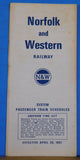 Norfolk and Western Railway System Passenger Timetable 1967 April 30