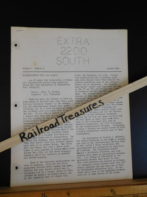 Extra 2200 South 1964 August V4#5 Railroading’s Used Car Market