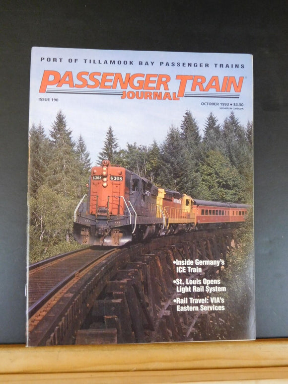 Passenger Train Journal #190 1993 October PTJ Germany ICE train St louis VIA