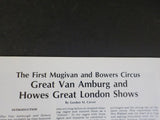 Bandwagon 1983 May June Circus Magazine Great Van Amburg & Howes Great London Sh