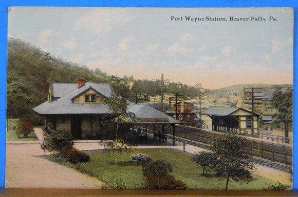 Postcard Fort Wayne Station Beaver Falls PA Postmarked 1911?