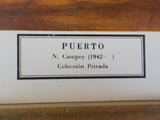 Renaissance Lithographic Print N. Campoy Puerto 22 X 19 inches