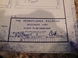 Blueprint PRR Passenger Cars Floor Plan Diagrams E-442991-A