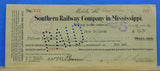 CHECK Southern Railway Company in Mississippi 1913 Aug 15 $15.80