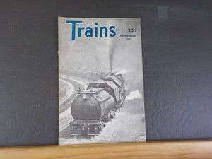 Trains Magazine 1945 November B&O oil train on cranberry grade Postwar parade