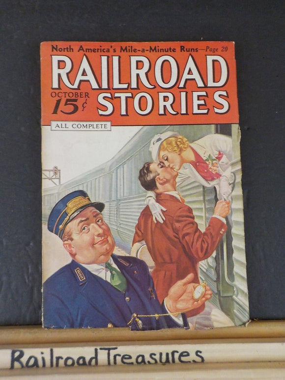 Railroad Stories Magazine 1936 October Subway Wreck Burl Strike Bridge of size