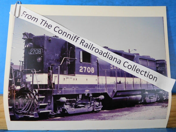 Photo Savannah & Atlanta Locomotive #2708 8X10 Color Greenville SC 1969