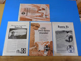 Ads Santa Fe Railway Lot #11 Advertisements from various magazines (10)