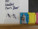 Jaycees Montana Cowboy Leaning Against Coors Beer Can  PIN