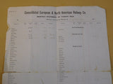 Consolidated European & North American Railway Co. 1873 Monthly Statement