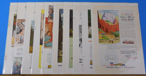 Ads Union Pacific Railroad Lot #21 Advertisements from various magazines (10)