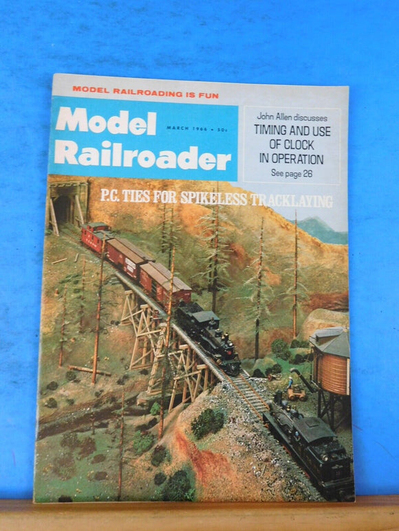 Model Railroader Magazine 1966 March Timing & use of clock in operations PC ties