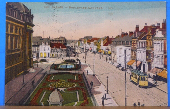 Postcard Calais Boulevard Jacquard France Carte Postale Postmarked Calais Le Por