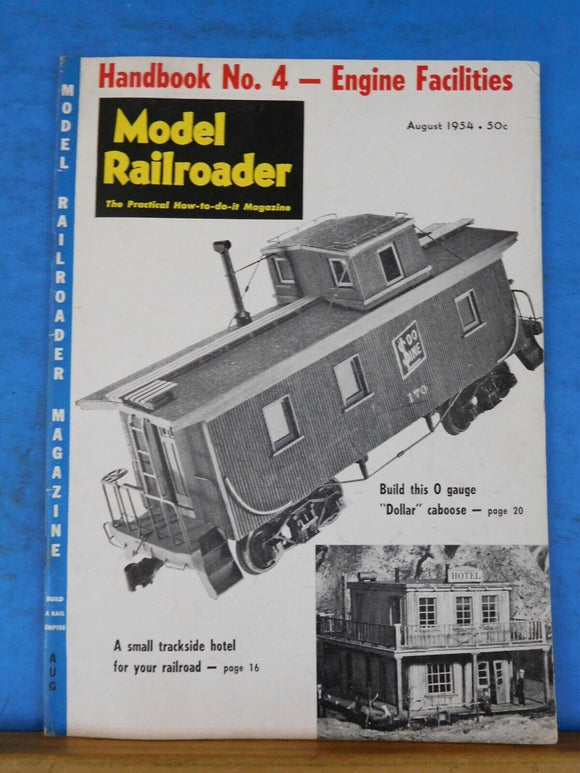 Model Railroader Magazine 1954 August Engine facilities handbook Small trackside