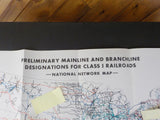 Map Preliminary mainline and branchline designations for Class I railroads 1976