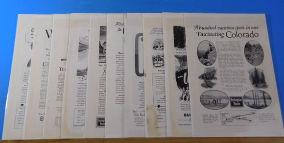 Ads Burlington Route Lot #7 Advertisements from various magazines (10)