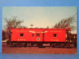 Postcard Erie Railroad Red Steel Caboose C349 at a Railroad Fair