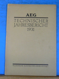 AEG Technischer Jahresbericht 1931 Railcars Electric Locomotives