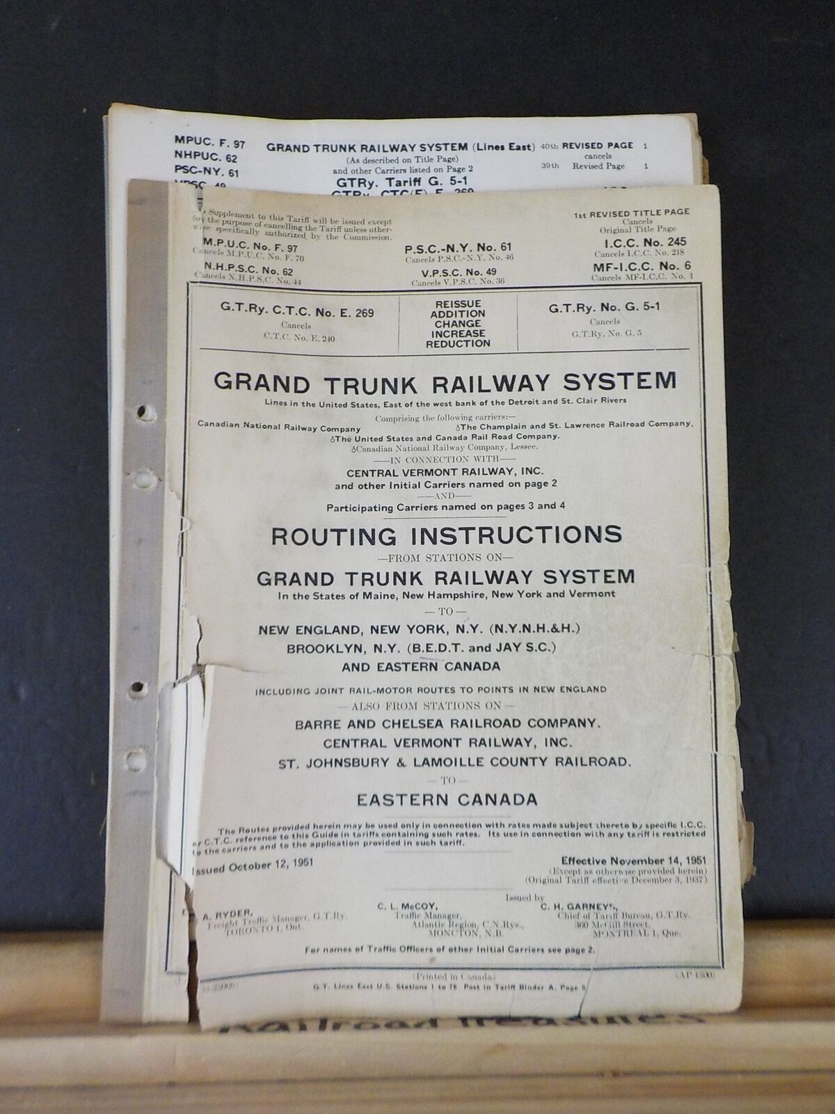 Grand Truck Railway System Routing instructions Effective November 14 ...