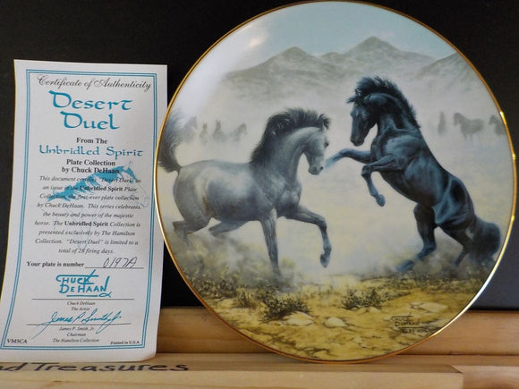 Plate Unbridled Spirit collection Desert Duel Plate #0197A COA Horses   P0117