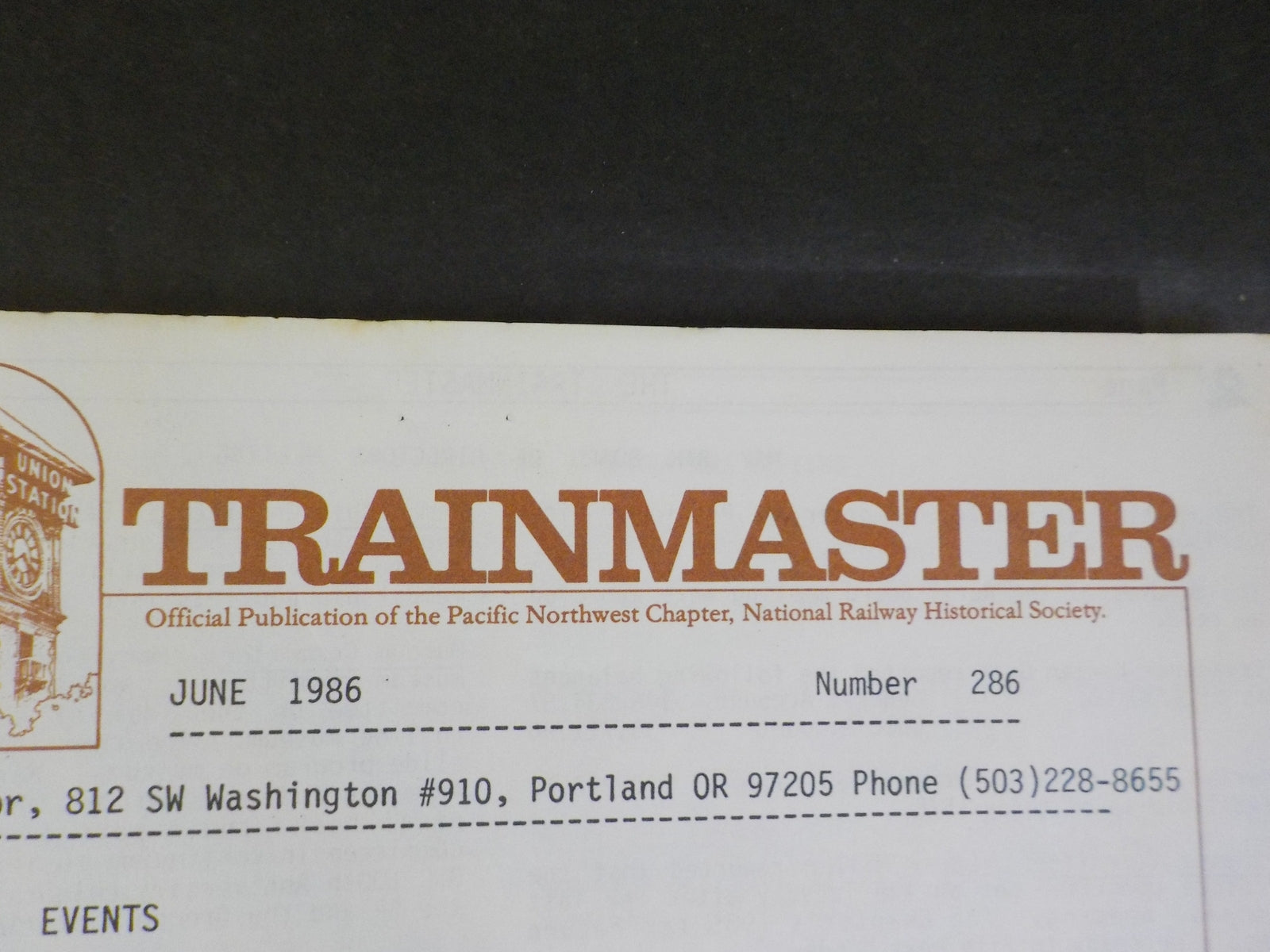 Nw Trainmaster Trainmaster #286 1986 June No 286 Pacific Northwest Chapter NRHS ...