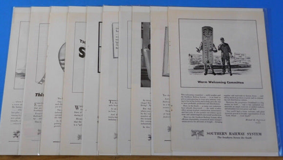 Ads Southern Railway System Lot #25 Advertisements from various magazines (10)