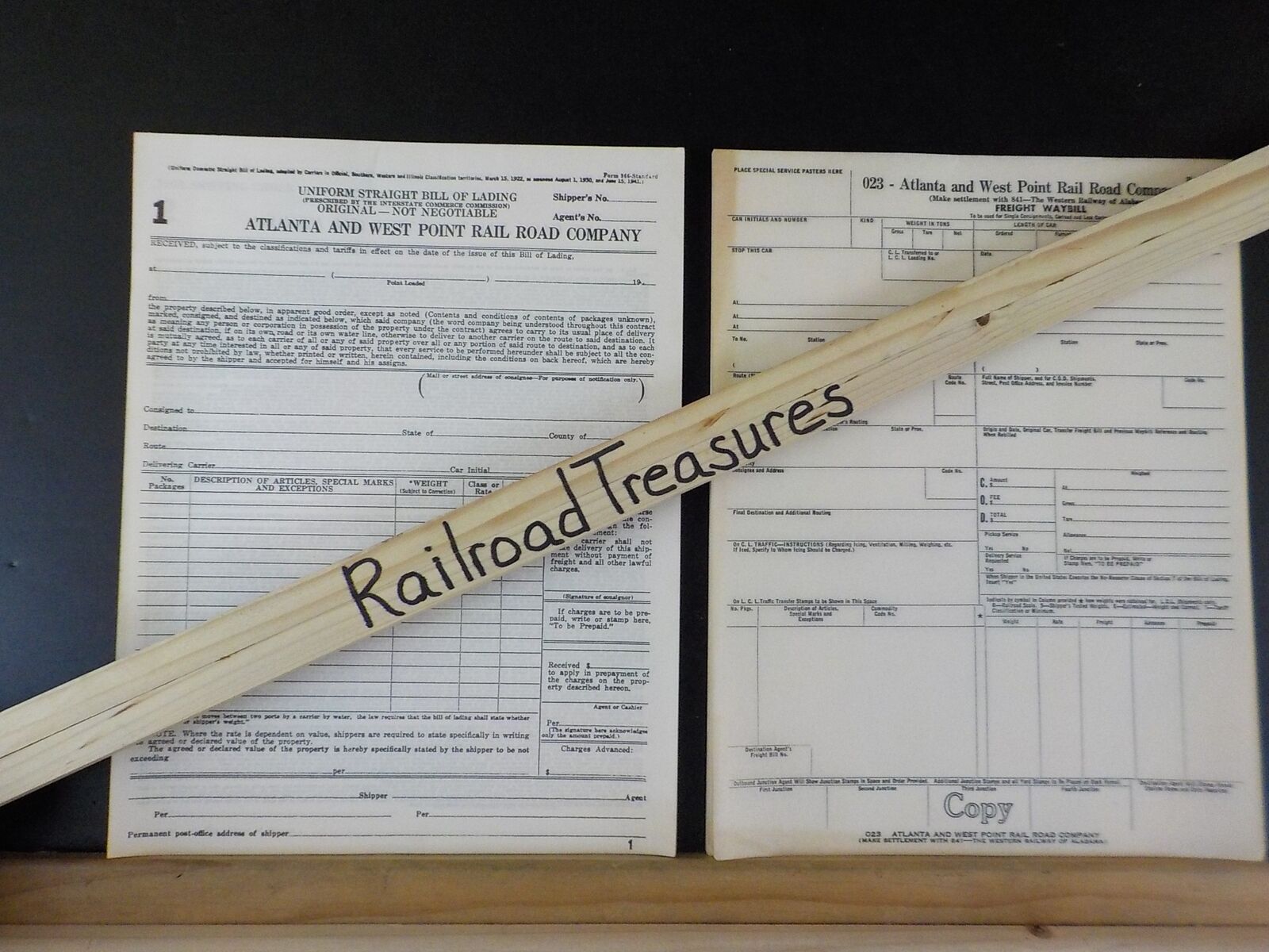 Rail Form Example Atlanta and West Point Rail Road Company Form 523 966 Waybill Bill of ...