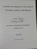 Logging Railroads of the Lincoln National Forest by Glover Soft Cover  SIGNED