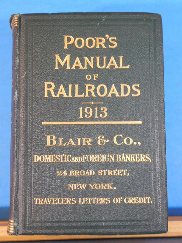 Poor's Manual of Railroads 1913 Maps History rolling stock more