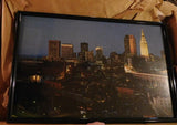 Framed photo of the Cleveland skyline by Dan Morgan 1987 print  16 X 25 inches