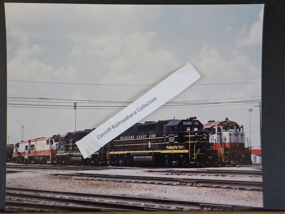 Photo Seaboard Coast Line Locomotive #1512, 1640, Frisco 846 8X10 Color