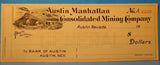 Check Austin Manhattan Consolidated Mining Co Blank Check Lehigh Valley