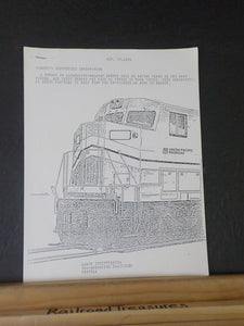 Union Pacific Locomotive Information November 2 1985