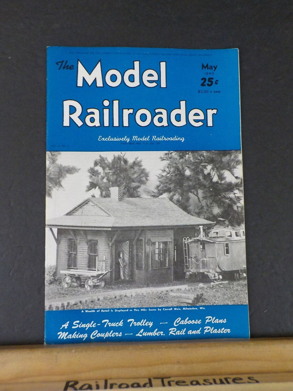 Model Railroader Magazine 1945 May Single truck trolley Caboose plans Making cou