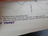 Map Goldsboro / Rocky Mount / Wilson NC  1995 Rolled N&W Seaboard