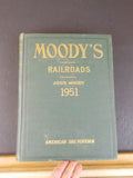 Moody’s Railroads 1951 American and Foreign Hiatory maps mileage equipment finan